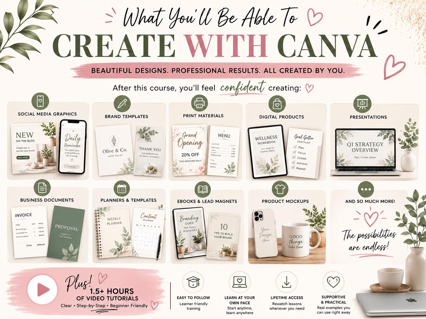 Canva Master Course for Beginners | Step-by-Step Training, Digital Products (Digital Download)