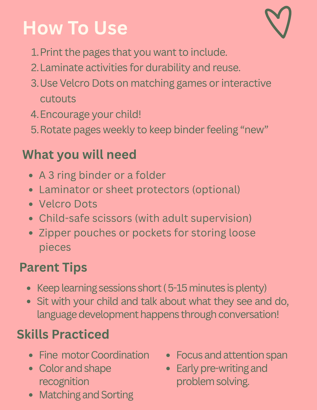 Busy Toddler Binder – Homeschool Learning Activities (PDF Pattern)