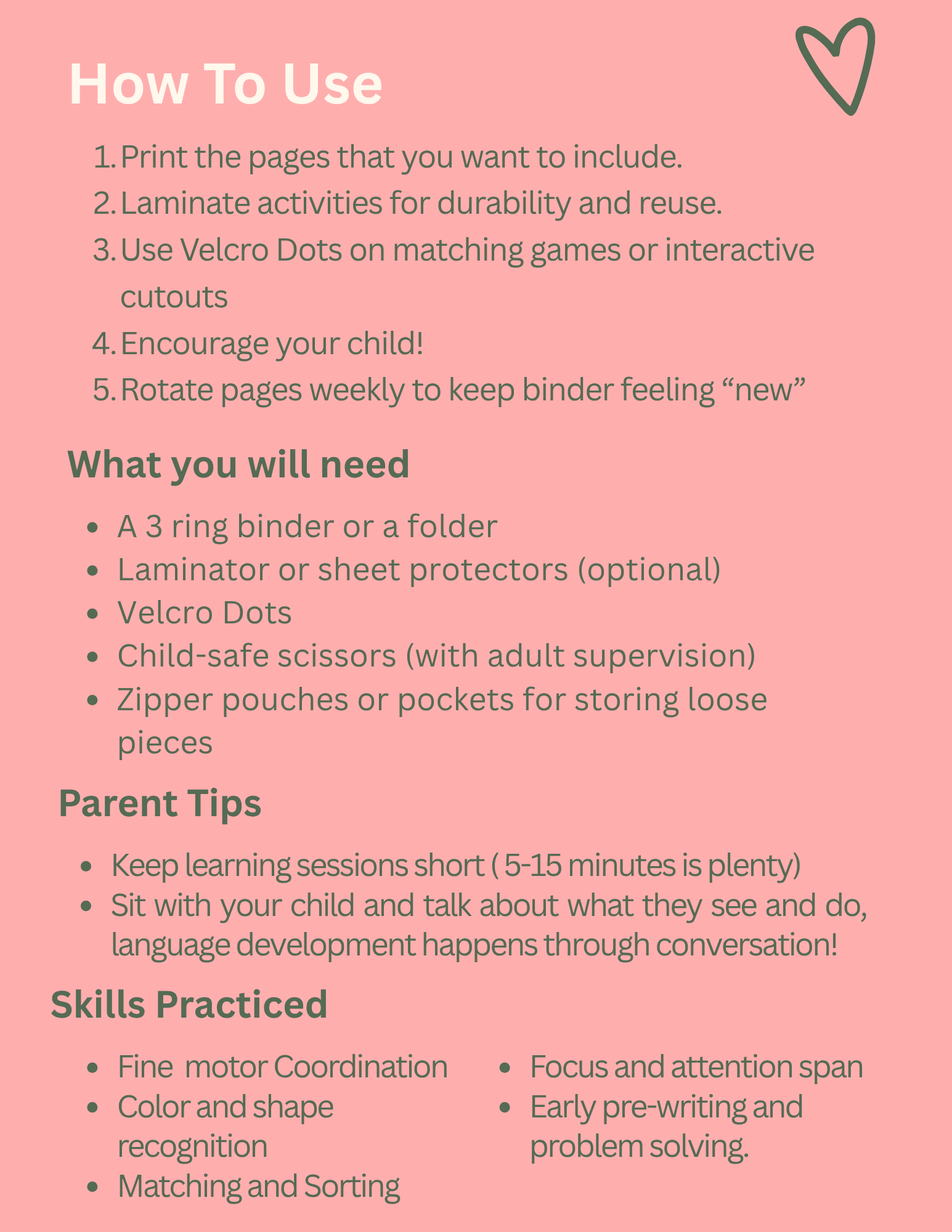 Busy Toddler Binder – Homeschool Learning Activities (PDF Pattern)