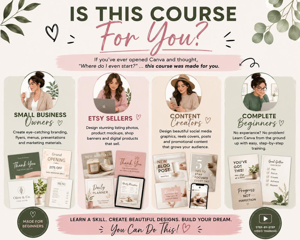 Canva Master Course for Beginners | Step-by-Step Training, Digital Products (Digital Download)