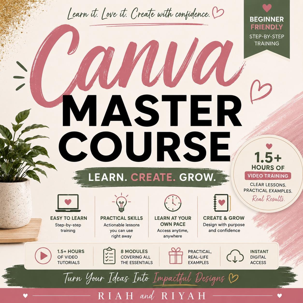 Canva Master Course for Beginners | Step-by-Step Training, Digital Products (Digital Download)