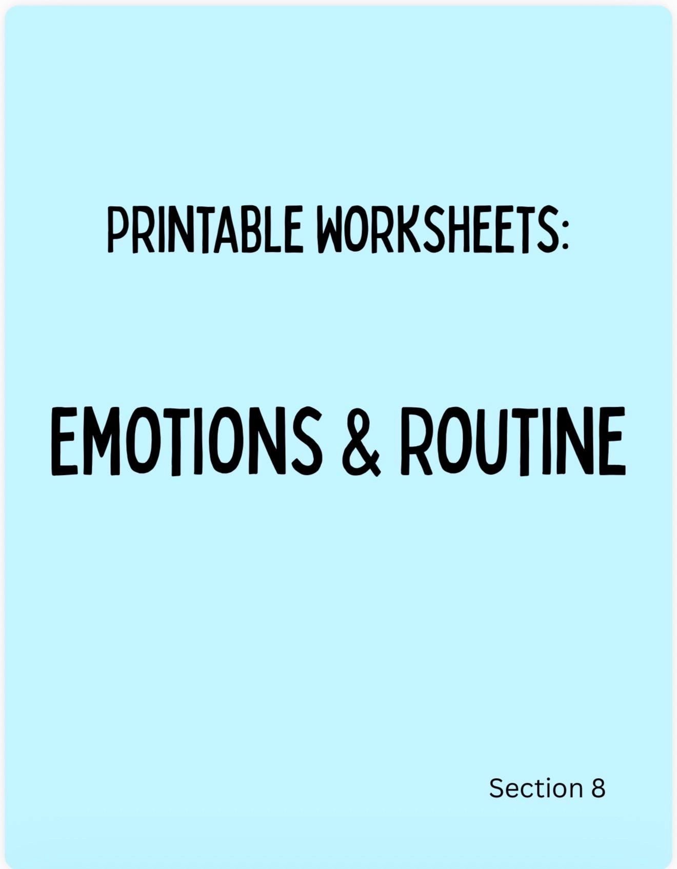 Feelings & Routines Activity Pack Printable | Emotional-Learning and Daily Habit Worksheets for Toddlers