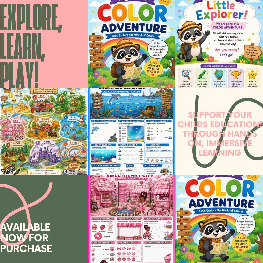 Toddler Color Workbook | Preschool Learning Activities, Homeschool Printable (PDF)