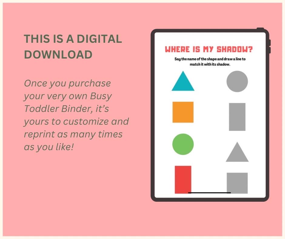 Busy Toddler Binder – Homeschool Learning Activities (PDF Pattern)