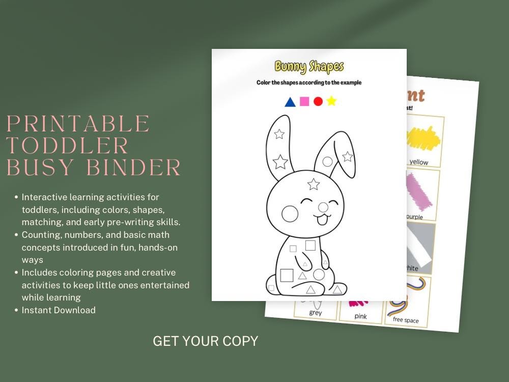 Busy Toddler Binder – Homeschool Learning Activities (PDF Pattern)